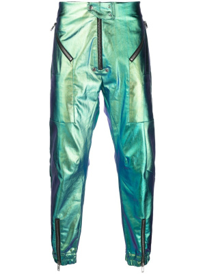 

Holographic-effect tapered trousers, Rick Owens Holographic-effect tapered trousers