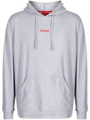 

Logo-print mélange-effect hoodie, HUGO Logo-print mélange-effect hoodie