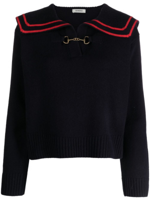 

Stripe-trimmed wool jumper, SANDRO Stripe-trimmed wool jumper