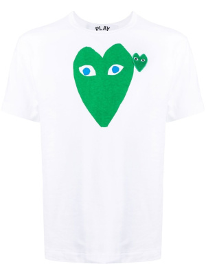 

Heart-print cotton T-shirt, Comme Des Garçons Play Heart-print cotton T-shirt