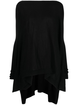 

Long-sleeve asymmetric-hem top, Rick Owens Long-sleeve asymmetric-hem top