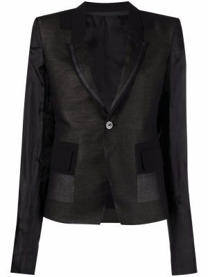 

Panelled single-breasted blazer, Rick Owens Panelled single-breasted blazer
