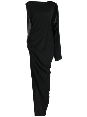 

Asymmetric-design gathered-detail dress, Rick Owens Asymmetric-design gathered-detail dress