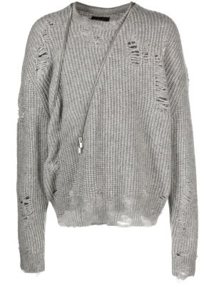 

Decorative zip-detail distressed jumper, HELIOT EMIL Decorative zip-detail distressed jumper