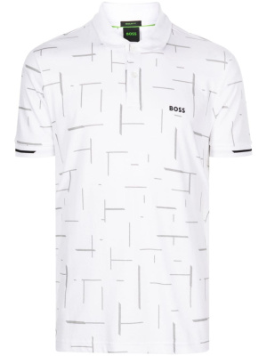 

Geometric-print cotton polo shirt, BOSS Geometric-print cotton polo shirt