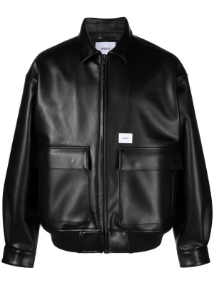 

Bone appliqué faux-leather bomber jacket, WTAPS Bone appliqué faux-leather bomber jacket