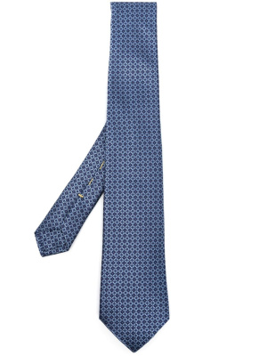

Geometric-pattern print silk tie, Canali Geometric-pattern print silk tie