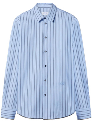

Zip-embellished striped cotton shirt, Off-White Zip-embellished striped cotton shirt