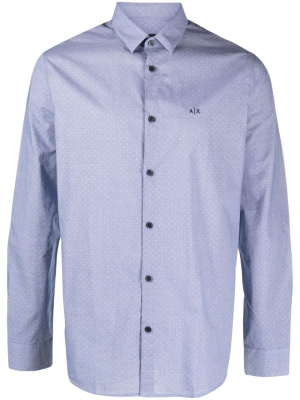 

Embroidered polka-dot cotton shirt, Armani Exchange Embroidered polka-dot cotton shirt