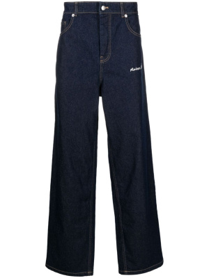 

Logo-embroidered straight jeans, Maison Kitsuné Logo-embroidered straight jeans