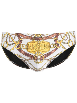 

Baroque-print logo swim trunks, Moschino Baroque-print logo swim trunks