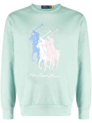

Logo-print round-neck sweatshirt, Polo Ralph Lauren Logo-print round-neck sweatshirt