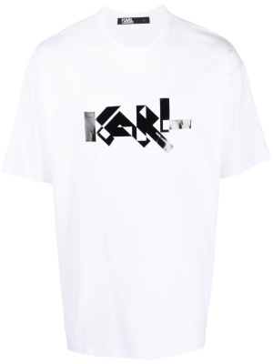 

Graphic-print cotton blend T-shirt, Karl Lagerfeld Graphic-print cotton blend T-shirt