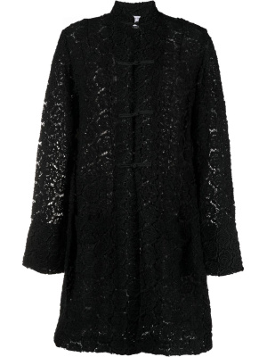 

Floral-embroidered tailored coat, Comme Des Garçons Comme Des Garçons Floral-embroidered tailored coat