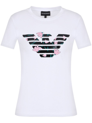 

Logo-print crew-neck T-shirt, Emporio Armani Logo-print crew-neck T-shirt