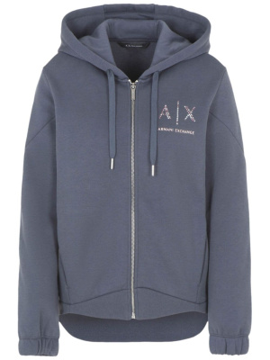 

Logo-embellished zip-up hoodie, Armani Exchange Logo-embellished zip-up hoodie