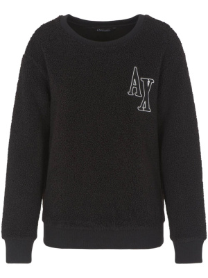

Logo-embroidered fleece sweatshirt, Armani Exchange Logo-embroidered fleece sweatshirt