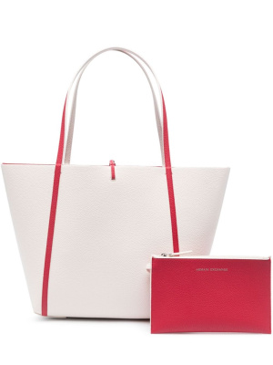 

Logo-stamp faux-leather tote bag, Armani Exchange Logo-stamp faux-leather tote bag