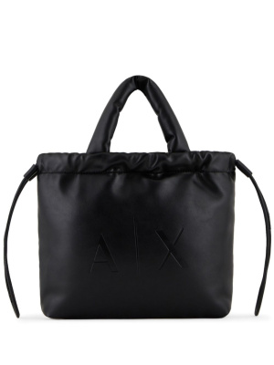 

Logo-debossed drawstring tote bag, Armani Exchange Logo-debossed drawstring tote bag