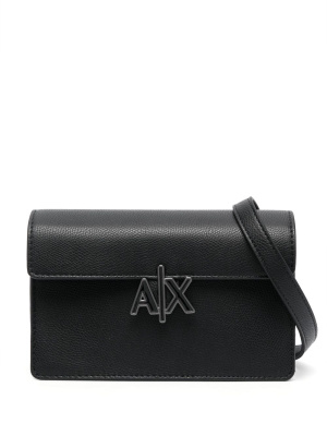 

Logo-plaque flap crossbody bag, Armani Exchange Logo-plaque flap crossbody bag