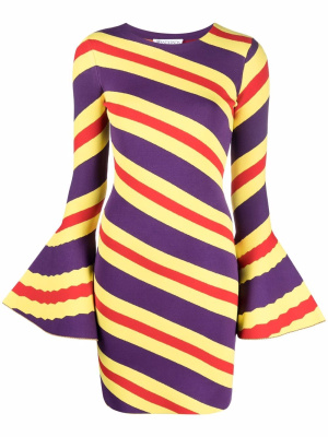 

Stripe-pattern long-sleeve dress, JW Anderson Stripe-pattern long-sleeve dress