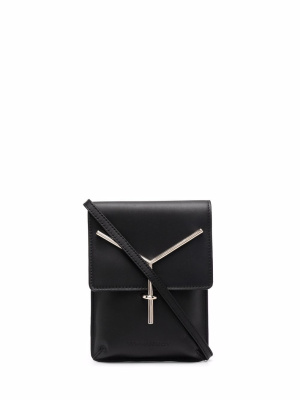 

Foldover leather shoulder bag, Y/Project Foldover leather shoulder bag