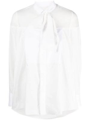 

Attached-detail sheer-panels shirt, Sacai Attached-detail sheer-panels shirt
