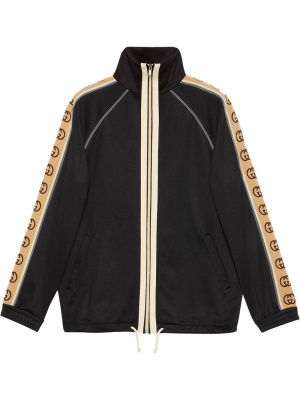 

GG print trim zipped jacket, Gucci GG print trim zipped jacket