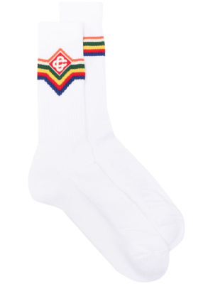 

Striped logo-jacquard ankle socks, Casablanca Striped logo-jacquard ankle socks