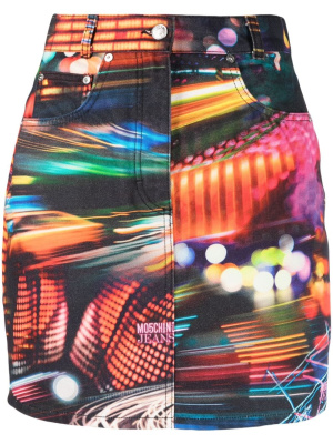 

Graphic-print cotton skirt, MOSCHINO JEANS Graphic-print cotton skirt