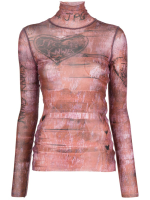 

X KNWLS graphic-print top, Jean Paul Gaultier X KNWLS graphic-print top