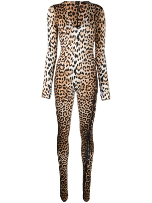 

Leopard-print jumpsuit, Roberto Cavalli Leopard-print jumpsuit