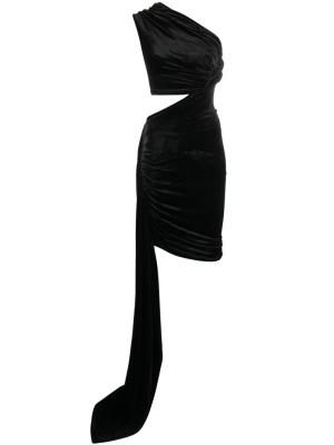 

Draped-detail velvet midi dress, Rick Owens Lilies Draped-detail velvet midi dress