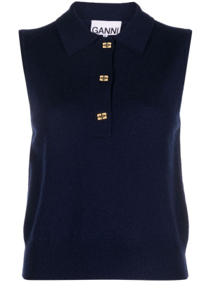 

Merino-cashmere sweater vest, GANNI Merino-cashmere sweater vest