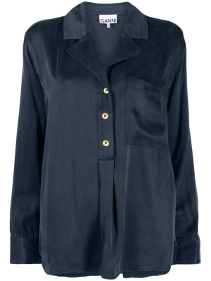

Satin long-sleeve blouse, GANNI Satin long-sleeve blouse
