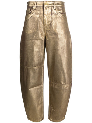 

Stary gold-foiled jeans, GANNI Stary gold-foiled jeans