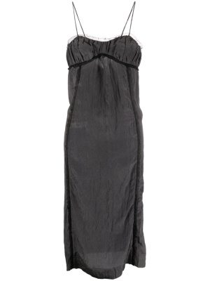 

Tulle-trim charmeuse slip dress, GANNI Tulle-trim charmeuse slip dress