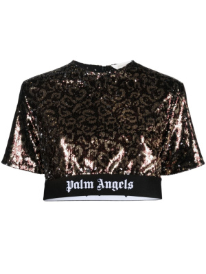 

Sequin-embellished cropped top, Palm Angels Sequin-embellished cropped top