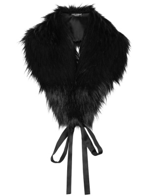 

Ribbon-fastening faux-fur scarf, Dolce & Gabbana Ribbon-fastening faux-fur scarf