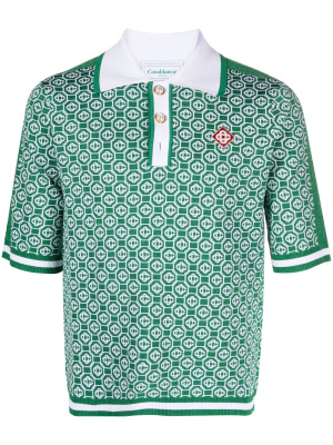 

Monogram-jacquard polo shirt, Casablanca Monogram-jacquard polo shirt