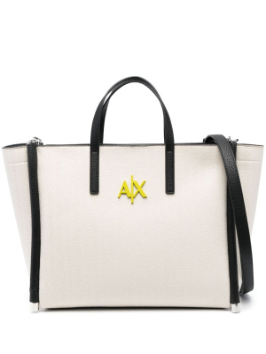 

Large logo-plaque tote bag, Armani Exchange Large logo-plaque tote bag