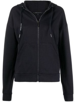 

Logo-print zip-up hoodie, Armani Exchange Logo-print zip-up hoodie