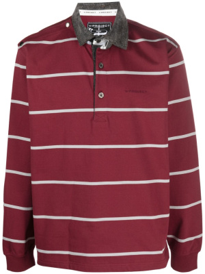 

Striped layered-detail polo shirt, Y/Project Striped layered-detail polo shirt