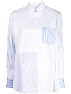 

Multi-way stripe pattern patchwork shirt, PS Paul Smith Multi-way stripe pattern patchwork shirt