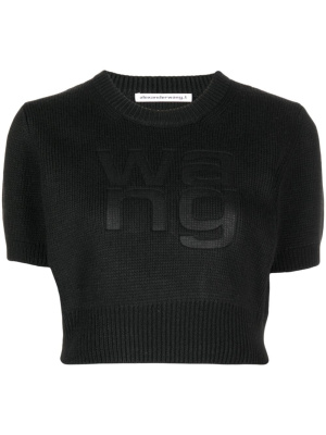 

Debossed-logo knitted top, Alexander Wang Debossed-logo knitted top