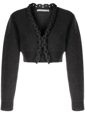 

Chain-trim V-neck cardigan, Alexander Wang Chain-trim V-neck cardigan