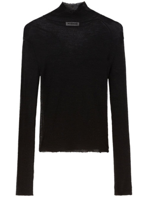 

Semi-sheer logo-patch top, Jil Sander Semi-sheer logo-patch top