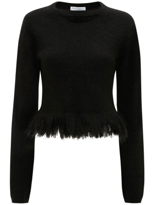 

Fringed-hem cropped jumper, JW Anderson Fringed-hem cropped jumper