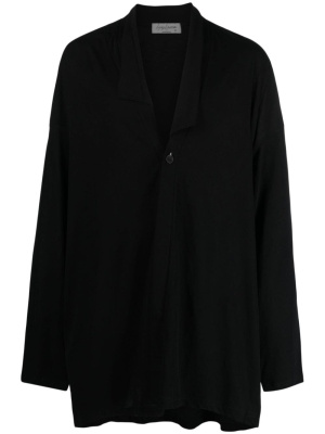 

Asymmetric-neck cotton shirt, Yohji Yamamoto Asymmetric-neck cotton shirt