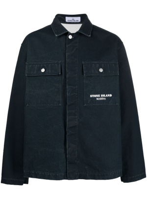 

Logo-embroidered denim jacket, Stone Island Logo-embroidered denim jacket
